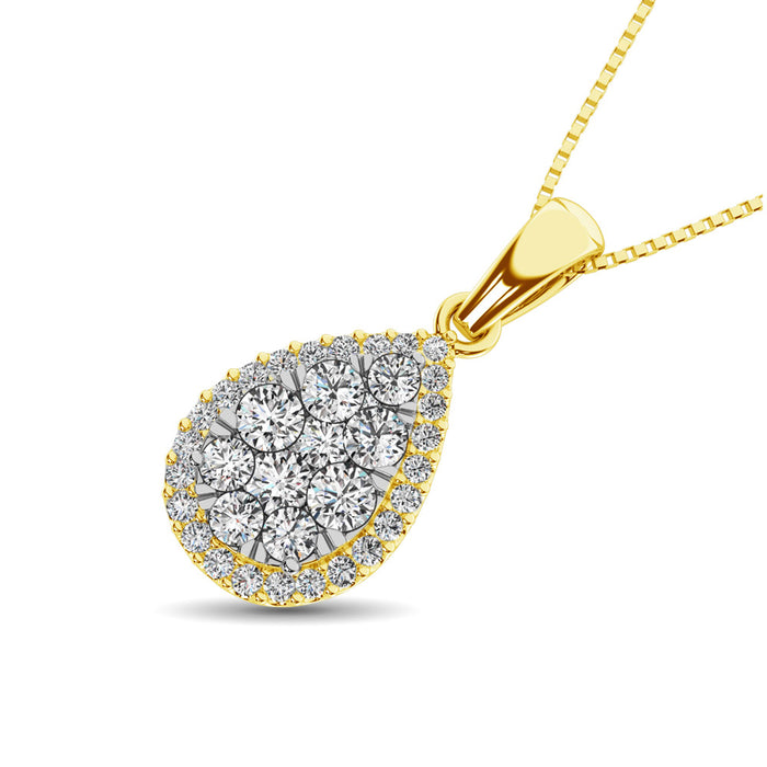 Diamond Fashion Pendant 5/8 ct tw Round Cut in 14K Yellow Gold