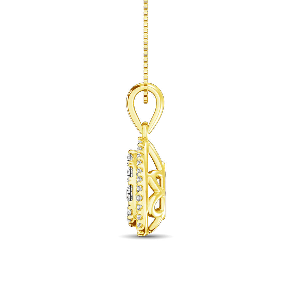 Diamond Fashion Pendant 5/8 ct tw Round Cut in 14K Yellow Gold