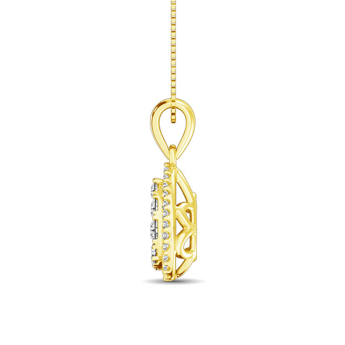 Diamond Fashion Pendant 5/8 ct tw Round Cut in 14K Yellow Gold