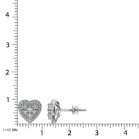 Thumbnail for Diamond 3/4 ct tw Heart Earrings  in 14K White Gold