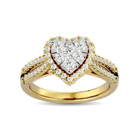 Thumbnail for Diamond  3/4 ct tw Round Cut  Heart Shape Engagement Ringin 14K White Gold