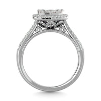 Thumbnail for Diamond  3/4 ct tw Round Cut  Heart Shape Engagement Ringin 14K White Gold