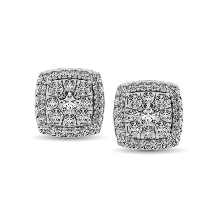 Diamond Stud earrings 3/4 ct tw in 14K White Gold