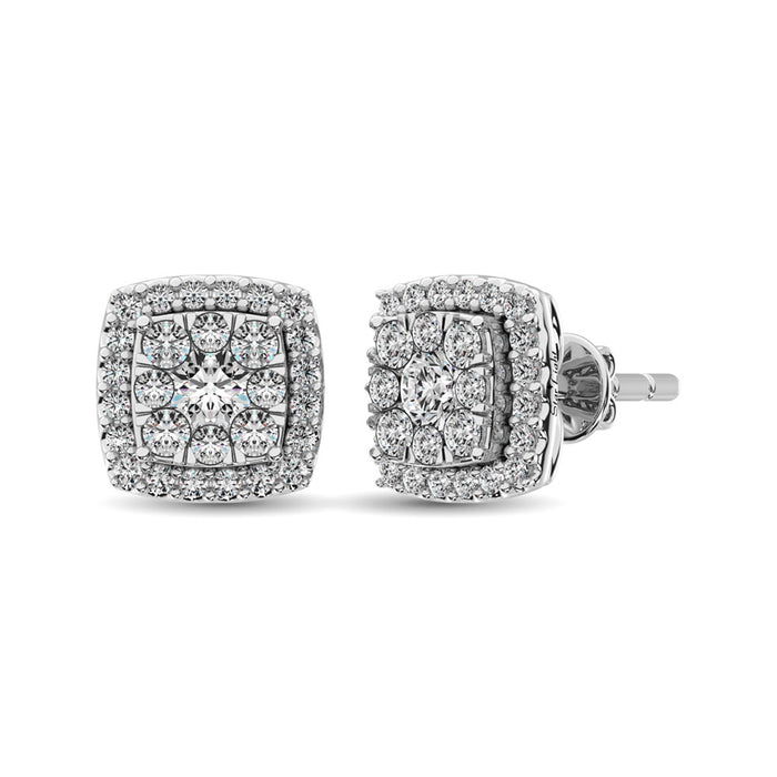 Diamond Stud earrings 3/4 ct tw in 14K White Gold