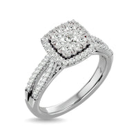 Thumbnail for Diamond 3/4 ct tw Halo Engagement Ring in 14K White Gold