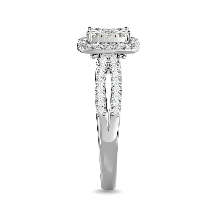 Diamond 3/4 ct tw Halo Engagement Ring in 14K White Gold