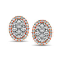 Thumbnail for Diamond 3/4 ct tw Oval Shape Earrings  in 14K Rose Gold