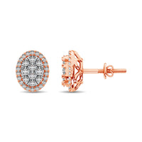 Thumbnail for Diamond 3/4 ct tw Oval Shape Earrings  in 14K Rose Gold