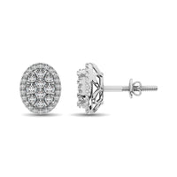 Thumbnail for Diamond 3/4 ct tw Oval Shape Earrings  in 14K White Gold