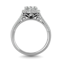 Thumbnail for Diamond  3/4 ct tw Round Cut Oval Shape Engagement Ring in 14K White Gold