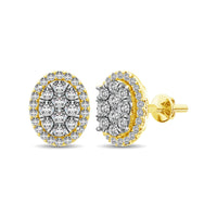 Thumbnail for Diamond 3/4 ct tw Oval Shape Earrings  in 14K Yellow Gold