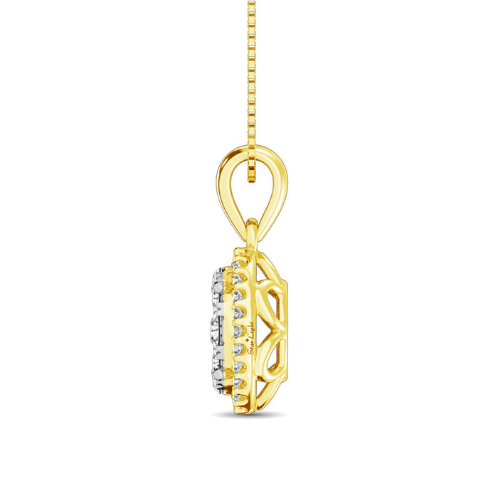 Diamond Fashion Pendant 5/8 ct tw Round Cut in 14K Yellow Gold