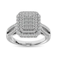 Thumbnail for Diamond Double Halo Engagement Ring 1 ct tw in 14K White Gold