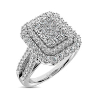 Thumbnail for Diamond Double Halo Engagement Ring 1 ct tw in 14K White Gold