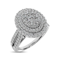Thumbnail for Diamond Double Halo Engagement Ring 1 ct tw in 14K White Gold
