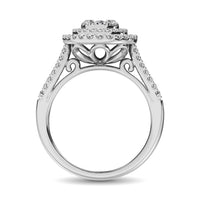 Thumbnail for Diamond Double Halo Engagement Ring 1 ct tw in 14K White Gold