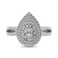 Thumbnail for Diamond Double Halo Engagement Ring 1 ct tw in 14K White Gold