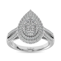 Thumbnail for Diamond Double Halo Engagement Ring 1 ct tw in 14K White Gold