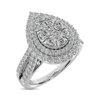 Thumbnail for Diamond Double Halo Engagement Ring 1 ct tw in 14K White Gold