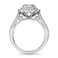 Thumbnail for Diamond Double Halo Engagement Ring 1 ct tw in 14K White Gold