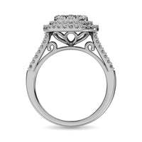 Thumbnail for Diamond Double Halo Engagement Ring 1 ct tw in 14K White Gold