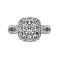 Thumbnail for Diamond  1 1/2 ct tw Two Row Shank Halo Engagement Ring in 14K White Gold