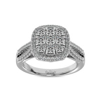 Thumbnail for Diamond  1 1/2 ct tw Two Row Shank Halo Engagement Ring in 14K White Gold