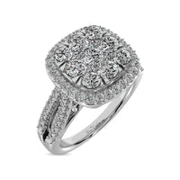 Thumbnail for Diamond  1 1/2 ct tw Two Row Shank Halo Engagement Ring in 14K White Gold