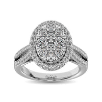 Thumbnail for Diamond  1 1/2 ct tw Two Row Shank Halo Engagement Ring in 14K White Gold