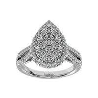 Thumbnail for Diamond  1 1/2 ct tw Two Row Shank Halo Engagement Ring in 14K White Gold