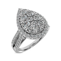 Thumbnail for Diamond  1 1/2 ct tw Two Row Shank Halo Engagement Ring in 14K White Gold