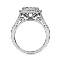 Thumbnail for Diamond  1 1/2 ct tw Two Row Shank Halo Engagement Ring in 14K White Gold
