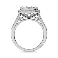 Thumbnail for Diamond Two Row Shank Halo Engagement Ring 1 1/2 ct tw in 14K White Gold