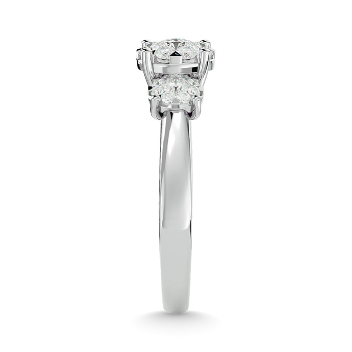 Diamond 3/4 ct tw Round Cut Engagement Ring  in 14K White Gold