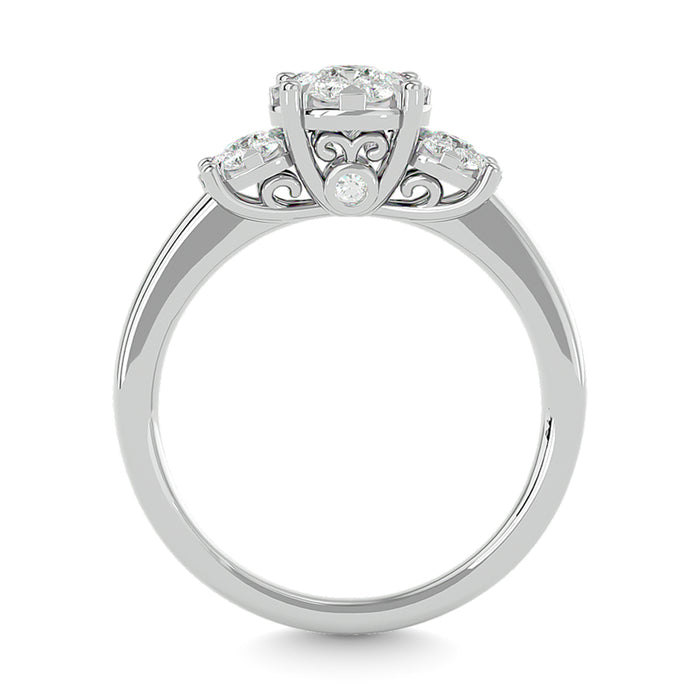 Diamond 3/4 ct tw Round Cut Engagement Ring  in 14K White Gold