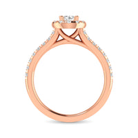 Thumbnail for Diamond Classic Shank Single Halo Bridal Ring 1 ct tw Round Cut in 14K Rose Gold