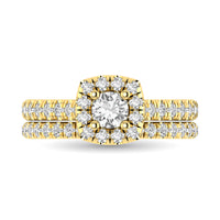 Thumbnail for Diamond Classic Shank Single Halo Bridal Ring 1 ct tw Round Cut in 14K Yellow Gold