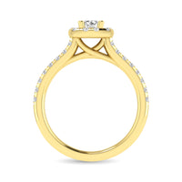 Thumbnail for Diamond Classic Shank Single Halo Bridal Ring 1 ct tw Round Cut in 14K Yellow Gold