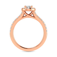 Thumbnail for Diamond Classic Shank Single Halo Bridal Ring 1 ct tw Oval Cut in 14K Rose Gold