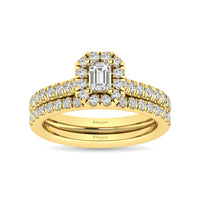 Thumbnail for Diamond Classic Shank Single Halo Bridal Ring 1 ct tw Emerald Cut in 14K Yellow Gold