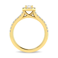 Thumbnail for Diamond Classic Shank Single Halo Bridal Ring 1 ct tw Emerald Cut in 14K Yellow Gold