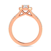 Thumbnail for Diamond  Split Shank Single Halo Bridal Ring 1 ct tw Round Cut in 14K Rose Gold