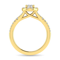 Thumbnail for Diamond  Split Shank Single Halo Bridal Ring 1 ct tw Round Cut in 14K Yellow Gold