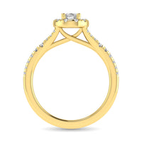 Thumbnail for Diamond  Split Shank Single Halo Bridal Ring 1 ct tw Oval Cut in 14K Yellow Gold