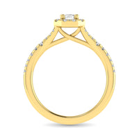 Thumbnail for Diamond  Split Shank Single Halo Bridal Ring 1 ct tw Emerald Cut in 14K Yellow Gold