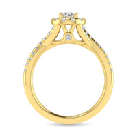 Thumbnail for Diamond  Twist Shank Single Halo Bridal Ring 1 ct tw Round Cut in 14K Yellow Gold