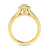 Thumbnail for Diamond  Twist Shank Single Halo Bridal Ring 1 ct tw Round Cut in 14K Yellow Gold