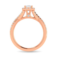 Thumbnail for Diamond  Twist Shank Single Halo Bridal Ring 1 ct tw Princess Cut in 14K Rose Gold