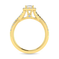 Thumbnail for Diamond  Twist Shank Single Halo Bridal Ring 1 ct tw Princess Cut in 14K Yellow Gold