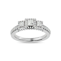 Thumbnail for Diamond 1 Ct.Tw. Round and Princess Bridal Ring in 14K White Gold